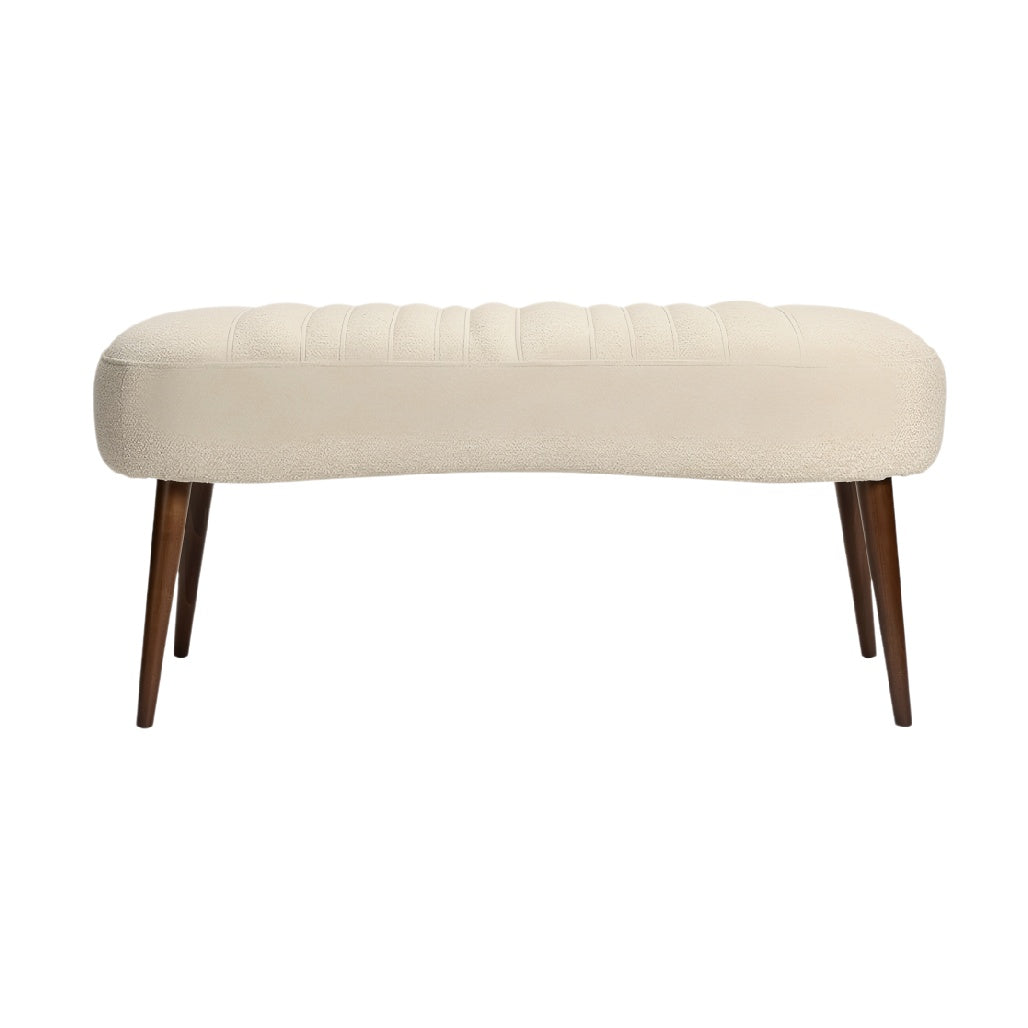 **Technische titel in het Nederlands:** Modern gestoffeerde bank met houten poten